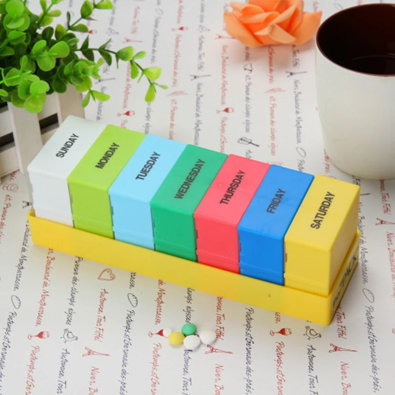 7 Days Grids Portable Pill Box Weekly Medicine Case Tablet Dispenser Storage Organizer Cases | Красота и здоровье