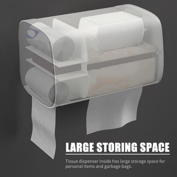 

WC Paper Holder Wall Mounted Bathroom Toilet Paper Stand Paper Dispenser Garbage Bag Dispenser No Drilling Toilet Paper Holder
