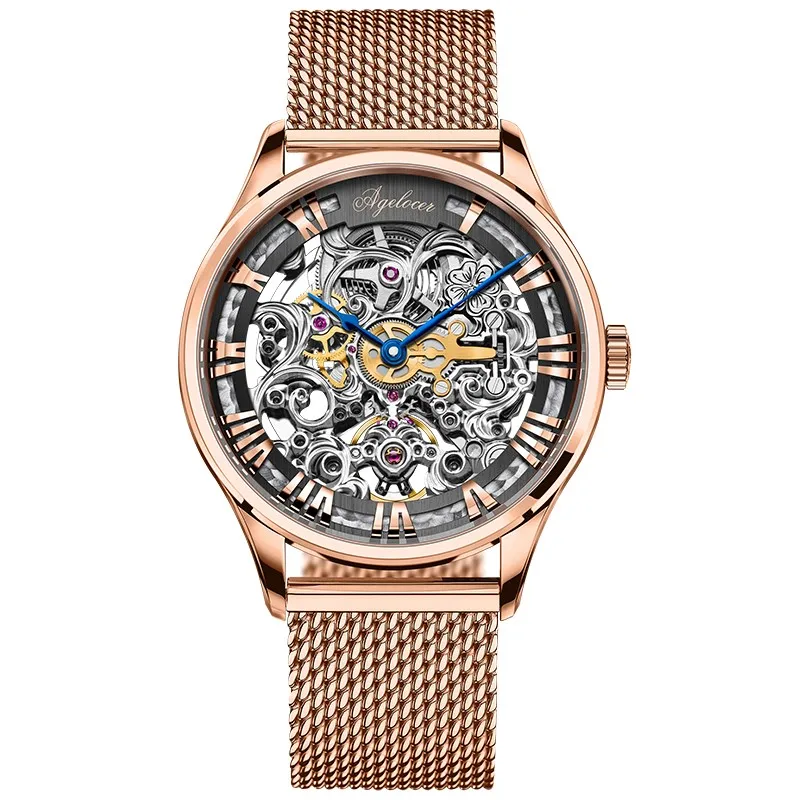 AGELOCER швейцарский бренд часы для мужчин s часы Механический дизайн Лидирующий бренд Роскошные часы для мужчин автоматические часы Скелет запас мощности 80H - Цвет: 5401D9