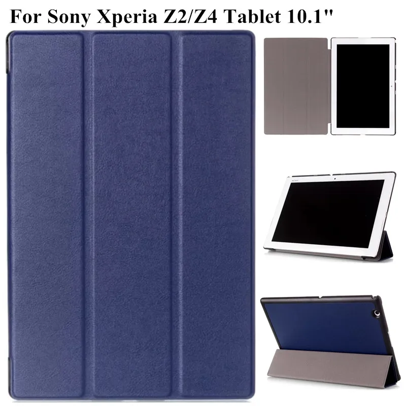 

For Sony Xperia Z2 Z4 Tablet Case Luxury Foding Stand Protection Smart Folio Cover for Funda Sony Xperia Z2 Z4 Tablet 10.1 inch