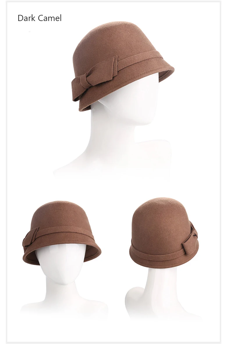 Sedancasesa женская шляпа-Клош зимняя австралийская шерстяная винтажная французская котелок сомбреро шляпы «Fedora» шерстяная шапка для женщин FW061019