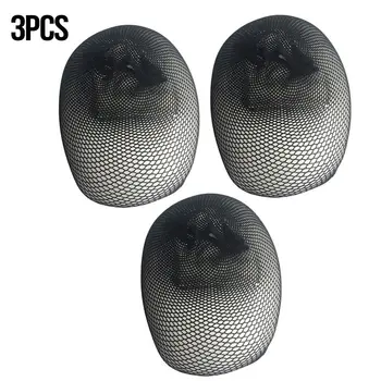 

3Pcs Invisible Black Hair Nets Elastic Edge Mesh Hairnet Stretch Hairnet Cover Wig Nets Stretch Mesh Wig Cap Supplies