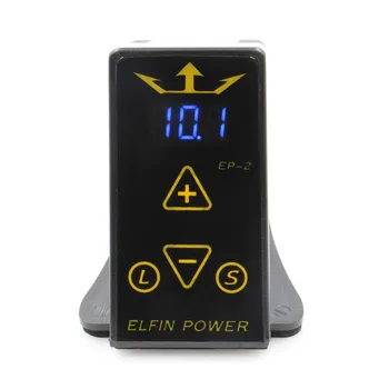 

High Quality Professional Elfin EP-2 New Design Digital LCD Tattoo Power Supply Set with Plug Clip Cord Foot Pedal Free shipping