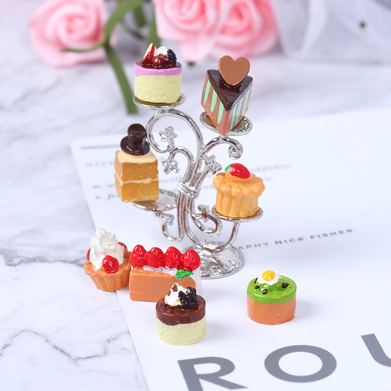 1/12 кукольный домик миниатюрные продукты питания фрукты Стенд и вкусные торты Diy