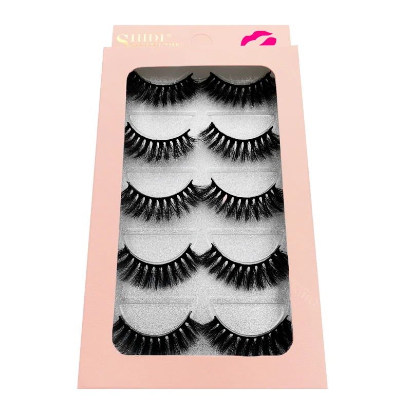 5 Pairs 3D Mink Lashes Natural Hair EyeLashes 3D Mink 14MM EyeLashes Natural Long Handmade eye MakeupLashes winged Lashes