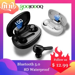 GOOJODOQ, беспроводные наушники, водонепроницаемые, TWS, Hi-Fi, 6D, стерео, Bluetooth 5,0, наушники с двойным микрофоном, audifono, bluetooth, inalambrico