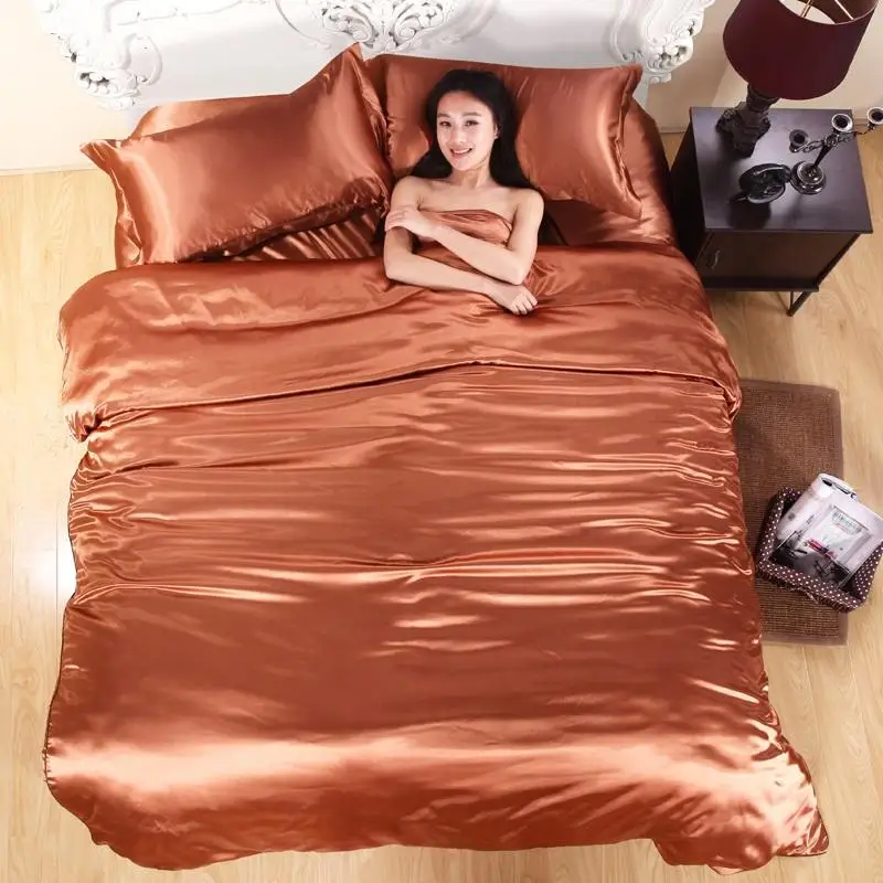 40 100% pure satin silk bedding set,Home Textile King size bed set,bedclothes,duvet cover flat sheet pillowcases Wholesale 40 100% pure satin silk bedding set,Home Textile King size bed set,bedclothes,duvet cover flat sheet pillowcases Wholesale