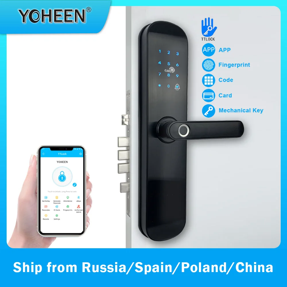 Electronic Security Smart Bluetooth TTLOCK App WiFi Digital Code IC ...