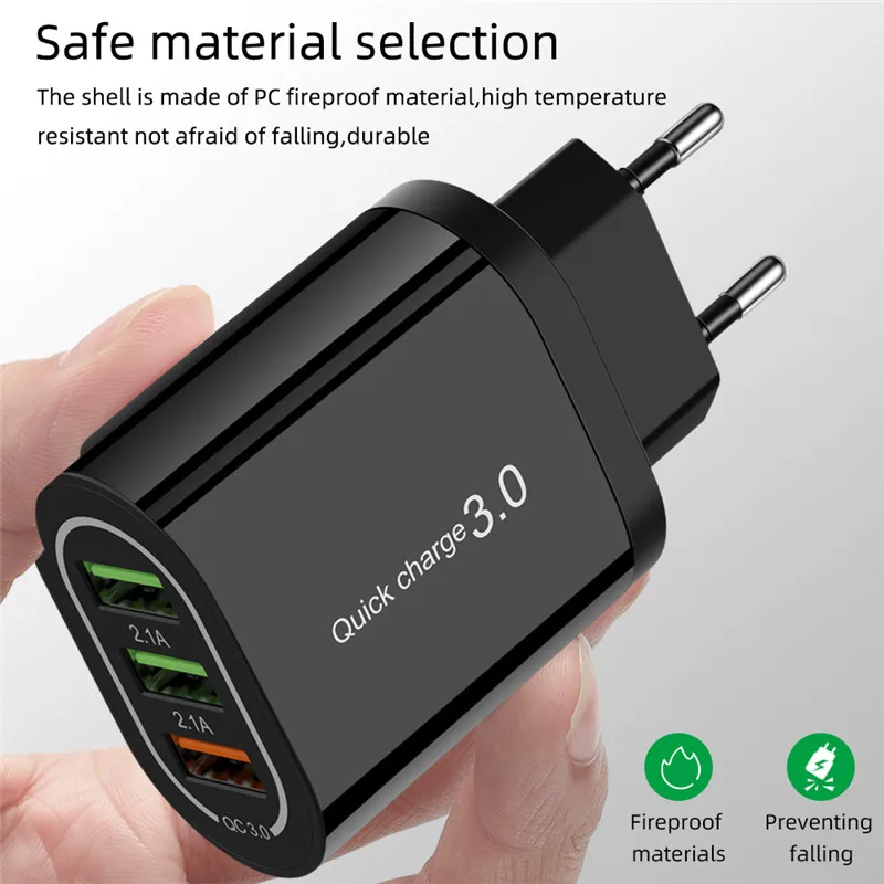 Quick Charge 3 0 USB Charger 18W QC3 0 4 0 Fast charger Portable Mobile Phone 4