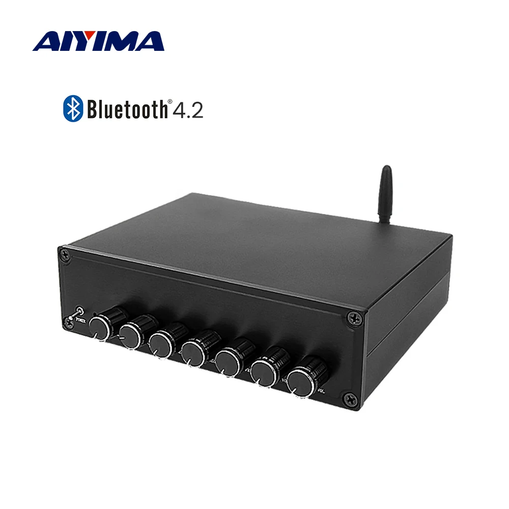 

AIYIMA Bluetooth 4.2 TPA3116 Power Amplifier Subwoofer Surround Sound 6 Channel 100W+50Wx5 Audio Amp DIY 5.1 Home Theater