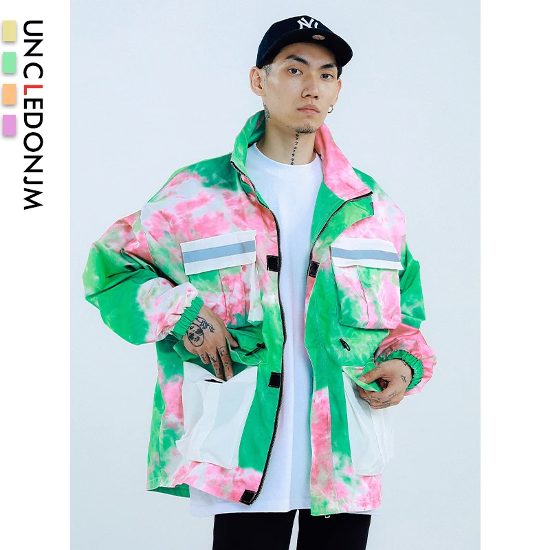 

UNCLEDONJM Jackets Mens Hip Hop Multi-pocket Tracksuit Coat Fashion Casual Streetwear Man Stitching Baseball Jacket HY-0902