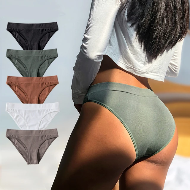 Women Panties Mid-Waist Cotton Solid Simple Sports Underwear Girls'S Briefs  Elastic Comfortable Breathable Female's Lingerie - AliExpress