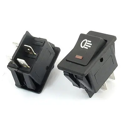 

Car DPST ON OFF 4 Pin Foglight Lamp Rocker Boat Switch Black 2 Pcs