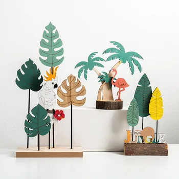 

Tropical Plant Figurines Handmade Tree Decoration Ornaments Children's Room TV Cabinet Display Props Party Decoration Home Decor