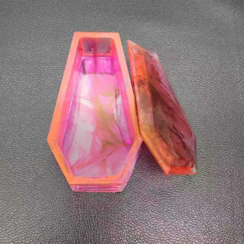 «Сделай сам» с украшением в виде кристаллов прессформу эпоксидной смолы для хранения коробка прессформы темно-вампир гроб Высокое Зеркало ремесленничество пресс-форм B36D