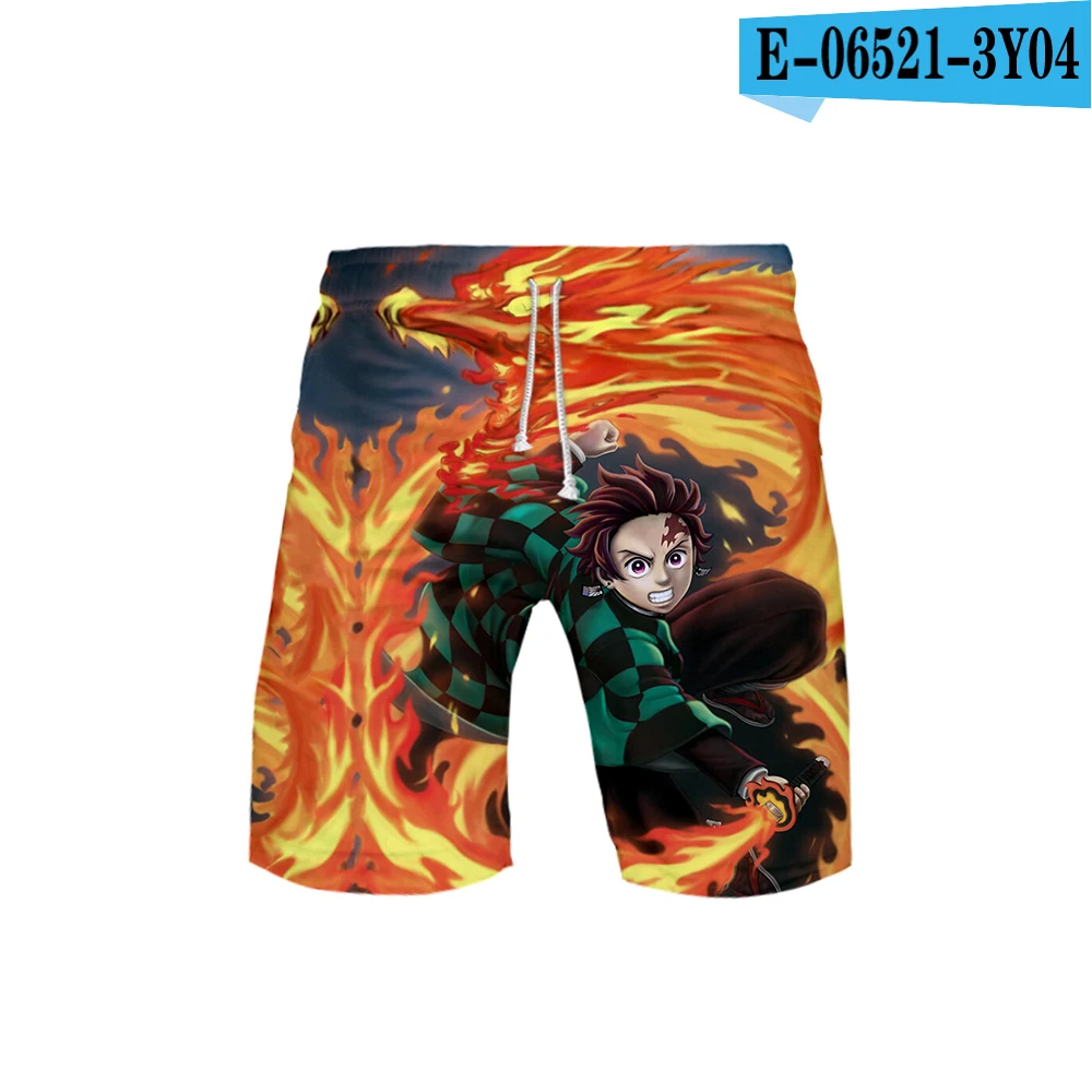 3D Kimetsu no Yaiba одежда для плавания Шорты для плавания пляжные Пляжные Шорты плавки Брюки для плавания мужские спортивные модные - Цвет: 3D