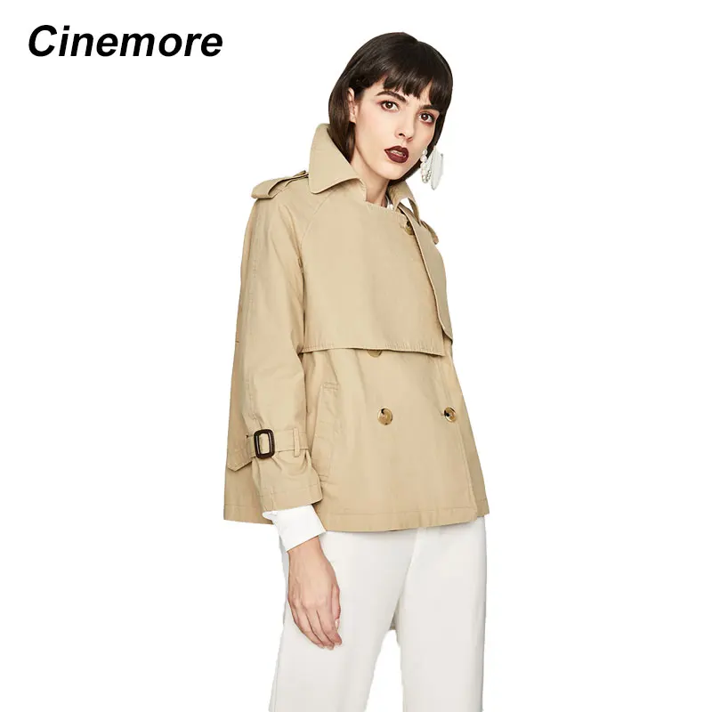 Женская Повседневная хлопковая куртка Cinemore двубортная Короткая свободная с