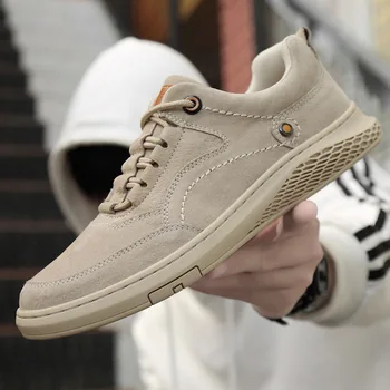 

Men Shoes fashion Genuine Leather Loafers Breathable Autumn lace up comfortable Casual Shoes Outdoor Men Sneakers shoes 896