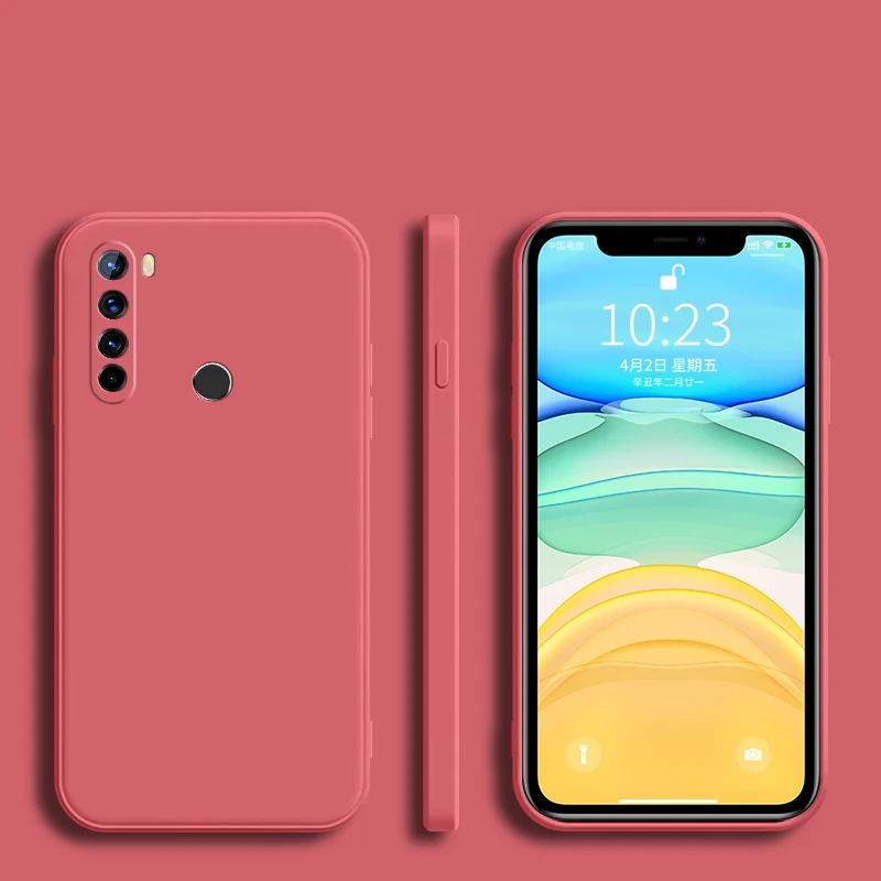 Chic Square Frame Silicone Matte Phone Case - Soft Back Cover