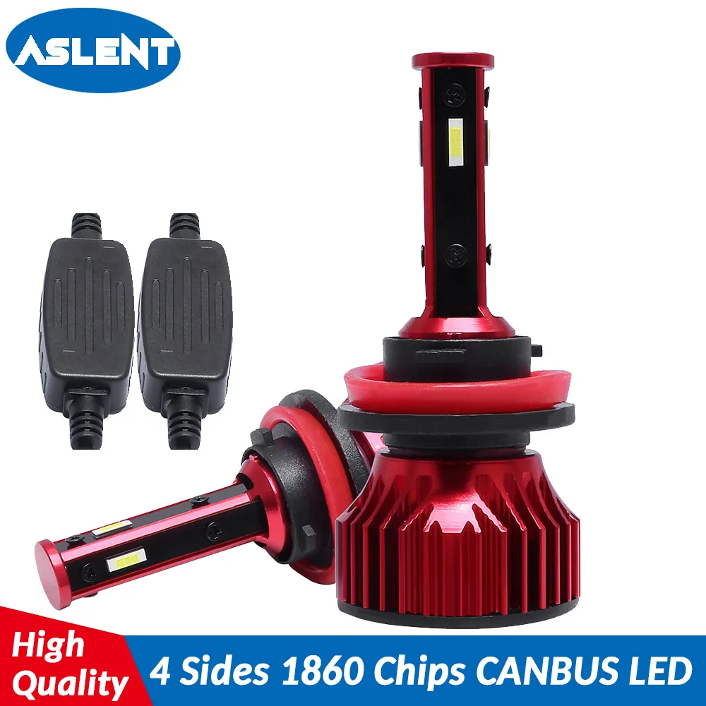 

ASLENT New 4 Side Lumens 1860 chips 56W REAL 10000lm H1 H3 H7 H11 9005 9006 Car LED Headlight Bulbs Auto Led Headlamp Light 12v