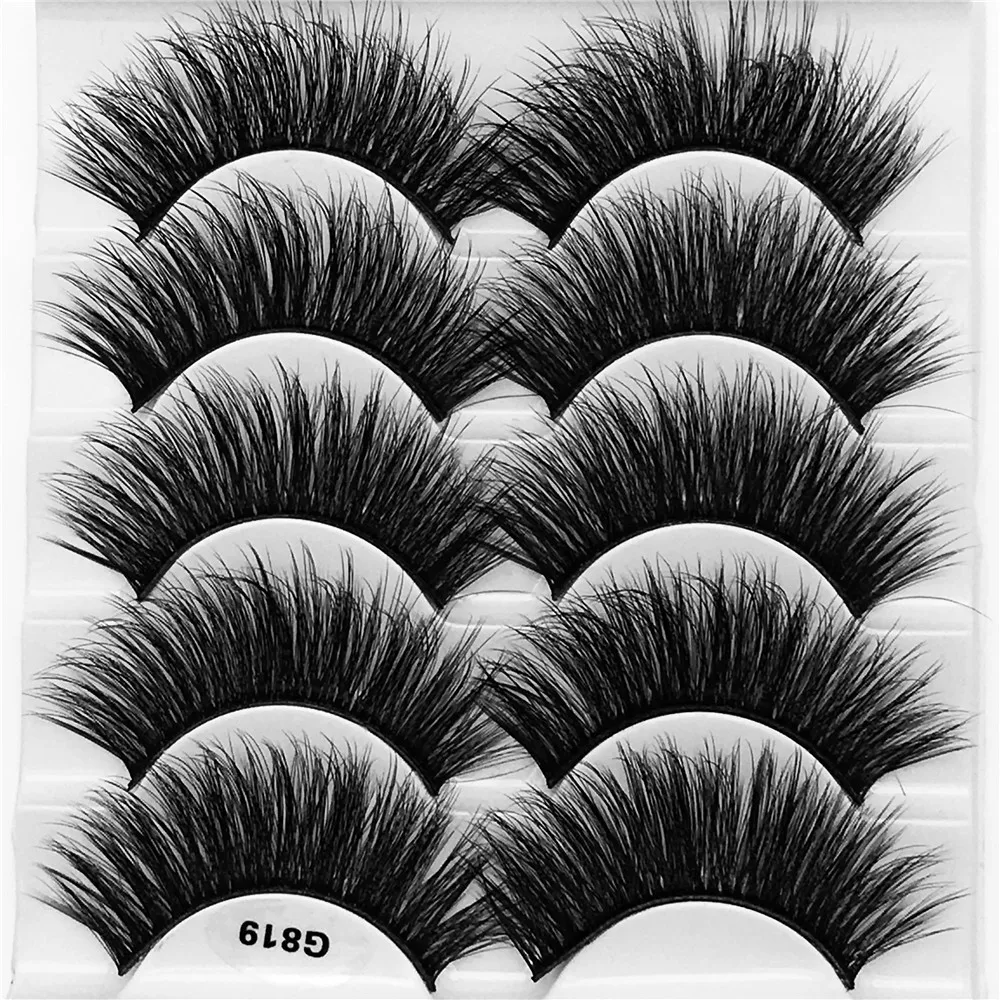 

5 Pairs of Imitation Water Mane 3D Eyelashes Natural Thick Section False Eyelashes
