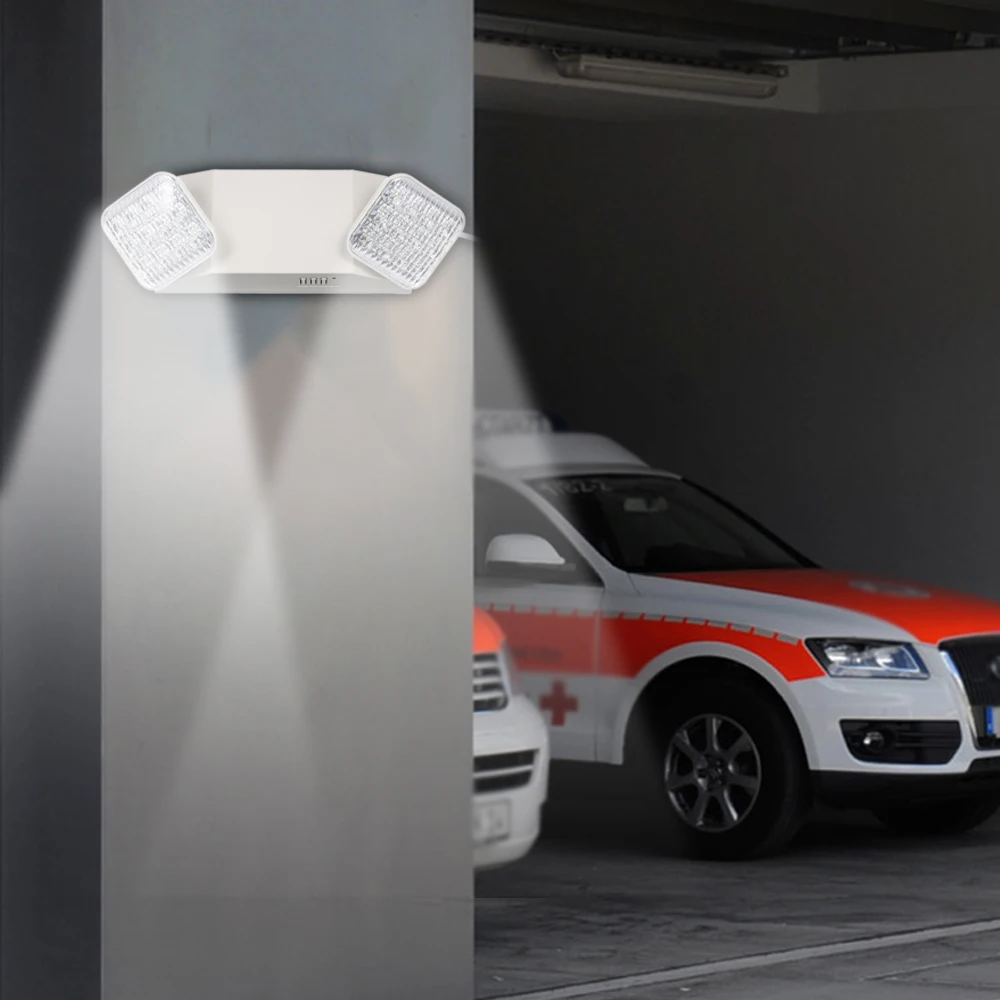AC85-265V светодиоды аварийный свет 1800mAh батареи с двумя головками регулируемый настенный светильник для жилых коммерческих подземный гараж