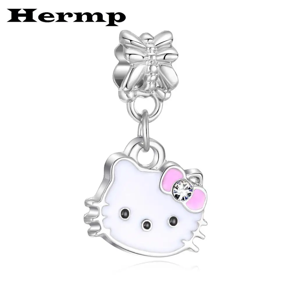 Hermp Европейский серебристый Циркон Kitty DIY бисера подходят оригинальные | Отзывы и видеообзор