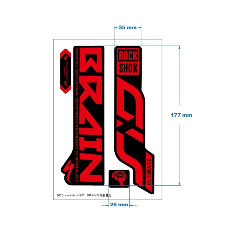 2019rockshox sid brain Смарт версия передняя вилка наклейка горный велосипед Водонепроницаемый Стикер Украшение