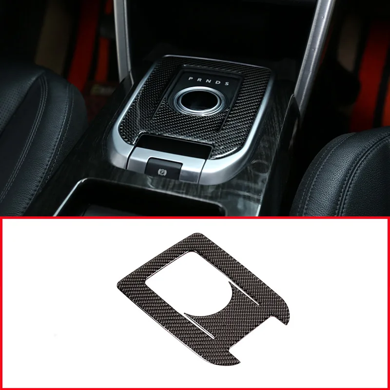 Carbon Fiber Car Interior Gear Shift Panel Cover Trim For Land Rover Discovery Sport Accessories
