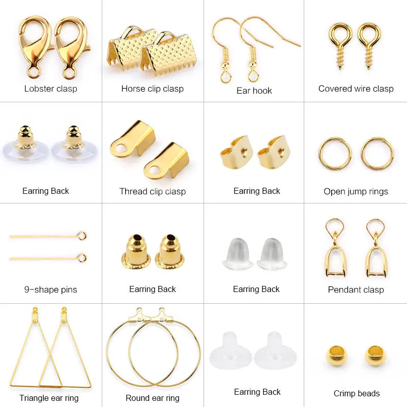 Mixed Jewelry Making Findings Set Metal Alloy Accessories Kit Jewelry  Findings Supplies for Jewelry Beading Making