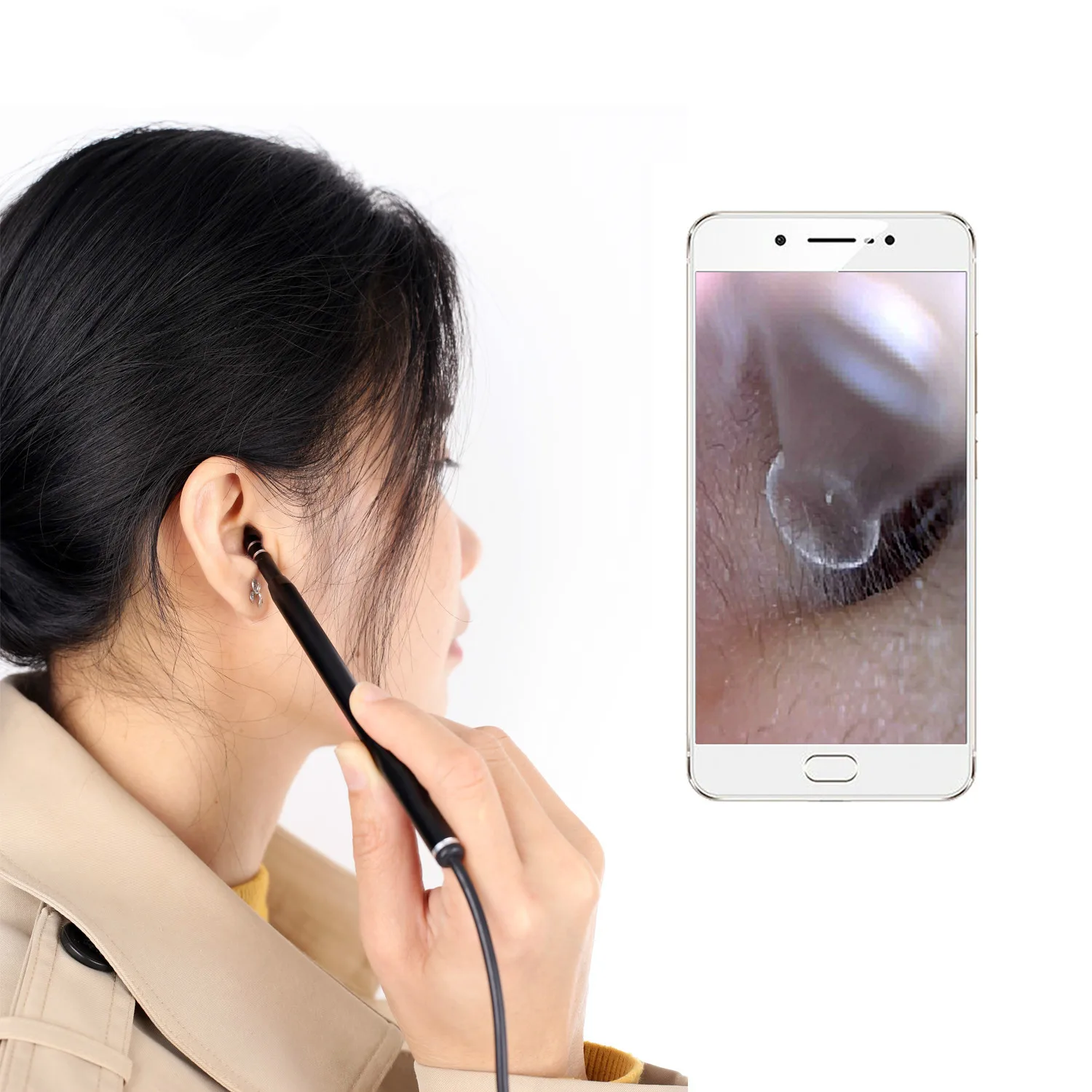 

Ear Cleaning Endoscope Camera 3 In1 Visual Ear Spoon USB 5.5mm Mini Camera For Android Phone PC Ear Pick Otoscope Borescope Tool