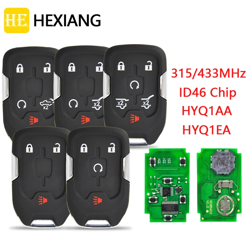 

HE Xiang Car Remote Key For GMC Yukon XL Denali Chevrolet Suburban Tahoe PN:13580806 HYQ1EA 433MHz ID46 Original Promixity Card