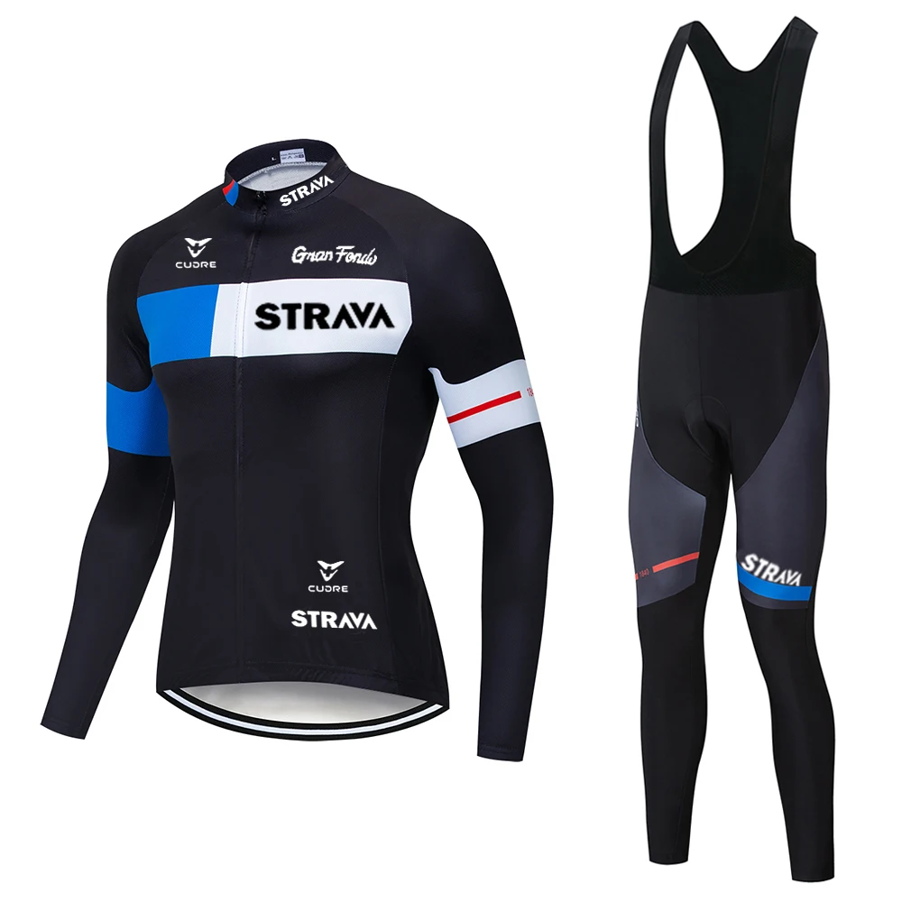 2020 комплект одежды для велоспорта с длинным рукавом STRAVA Pro team джерси мужской