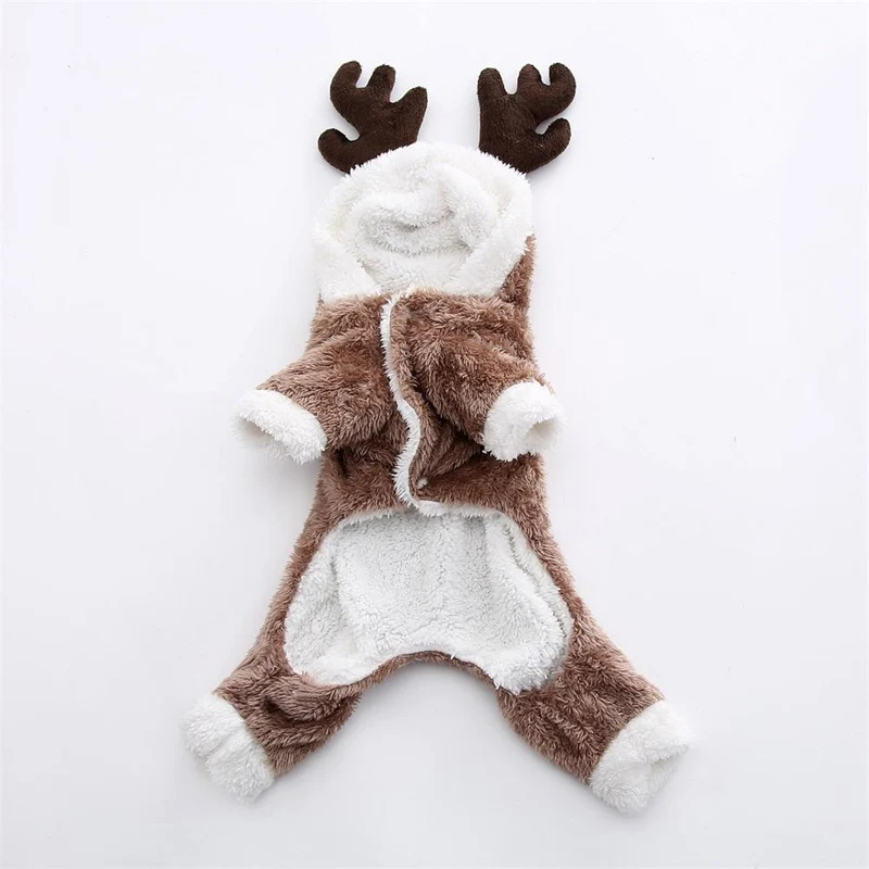 Осенне-зимняя теплая флисовая одежда для собак рождественский костюм для собак комбинезон для щенков куртка для маленьких собак Чихуахуа Мопс одежда