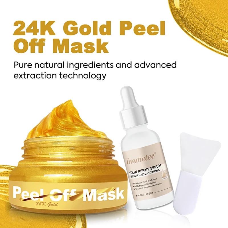 

24K Gold Tearing Mask Anti Blackhead Acne Cleansing Flashing Diamond Peeling Face Mask Moisturizing Firm Skin Care Facial Packs