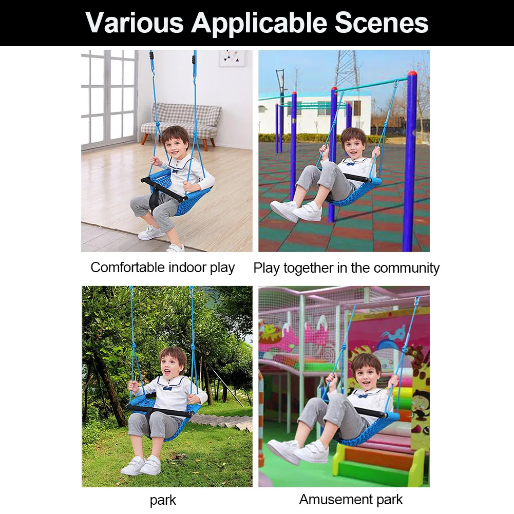 Kids Swing Chair Children's Outdoor 3 In 1 Swing Seat Garden Backyard Outdoor Toys Safety Swing Seat Outdoor Funny Toy 6