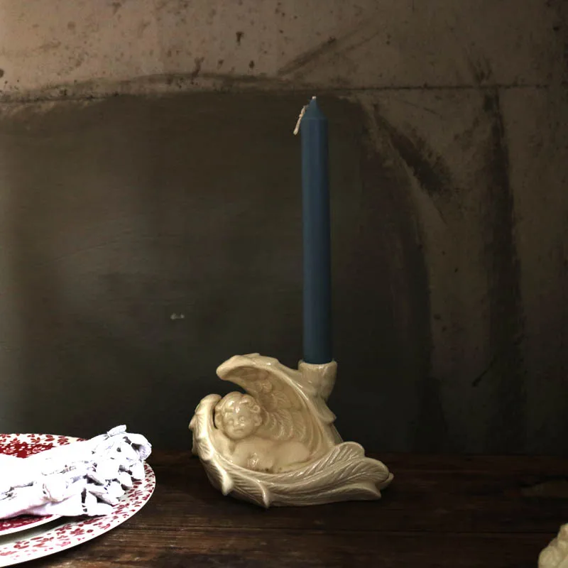 Европейский ретро Керамический Ангел подсвечник дома Классические Свечи обеденные украшения Ангел подставка для свечи Свадебная украшение
