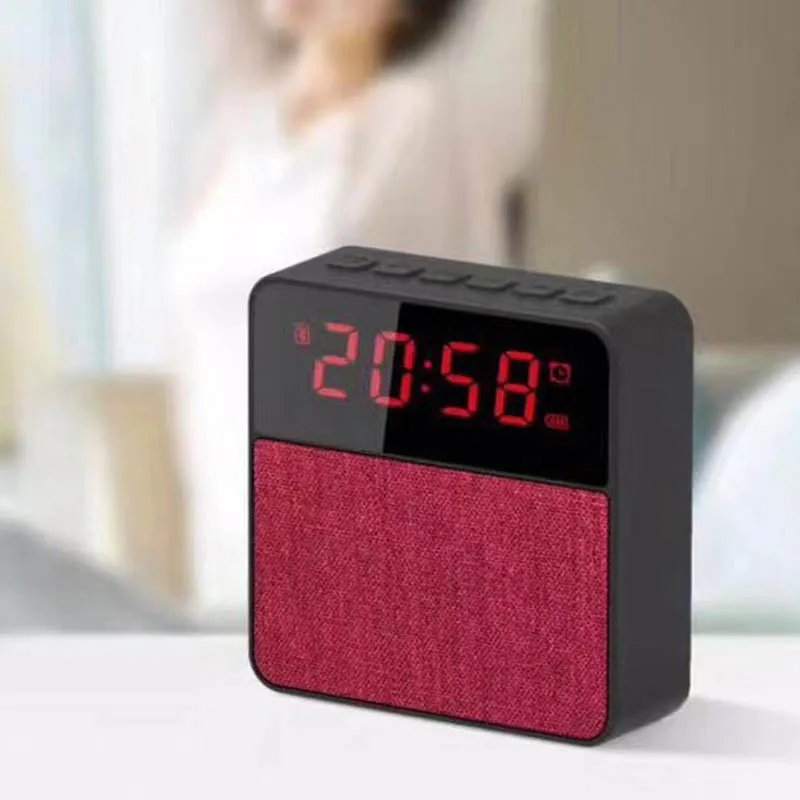 Высокое качество мини беспроводной Bluetooth громкоговоритель коробка Будильник Радио музыкальный плеер со светодиодный экран дисплея для использования в помещении на открытом воздухе