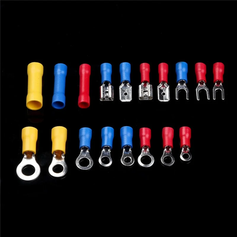 280/480/1200pcs Insulated Cable Connector Electrical Wire Assorted Crimp Spade Butt Ring Fork Set Ring Lugs Rolled Terminals Kit 280/480/1200pcs Insulated Cable Connector Electrical Wire Assorted Crimp Spade Butt Ring Fork Set Ring Lugs Rolled Terminals Kit