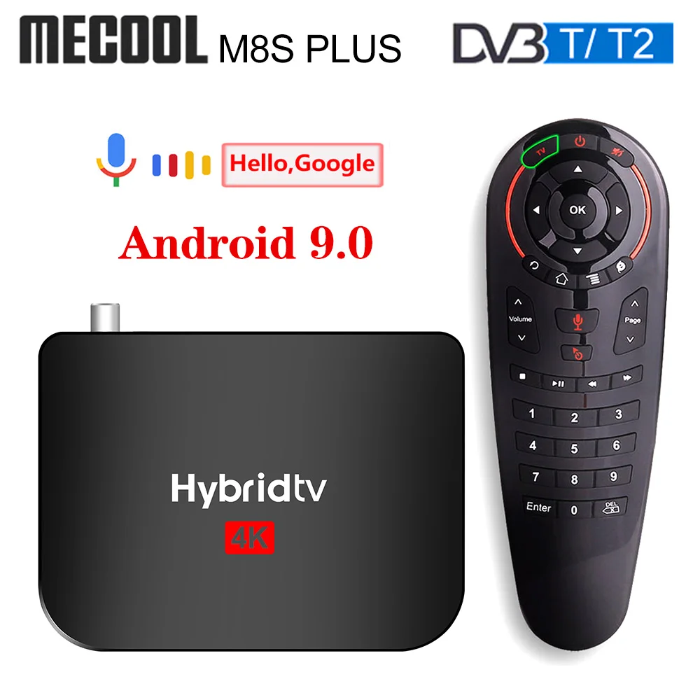 ТВ приставка Mecool M8S PLUS на Android 9 гибридная Amlogic S905X2 2 ГБ 16 Гб поддержка 4K DVB T2
