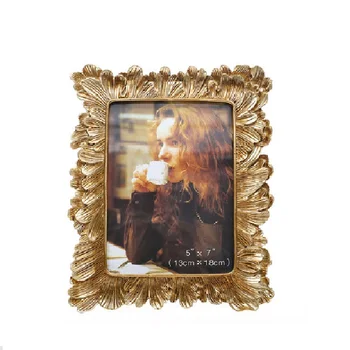 

American retro golden palm leaves photo frame creative European small luxury simple photo frame