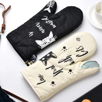 

Nordic Pliable Fashion Heat Resistant Oven Gloves Microwave Protector Durable Rustic Design Guantes Horno Mittens Kitchen Ec50st