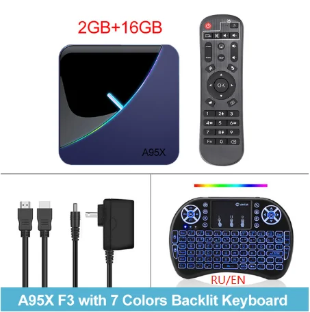 2G16G i8backlit Хорошее качество A95x F3 smart tv box Amlogic S905x3 Android 9,0 двухъядерный процессор Wi-Fi BT 8k медиа плейер 2Гб/4Гб 12/32/64gb ott tv box A95x F3 - Цвет: 2G16G i8backlit
