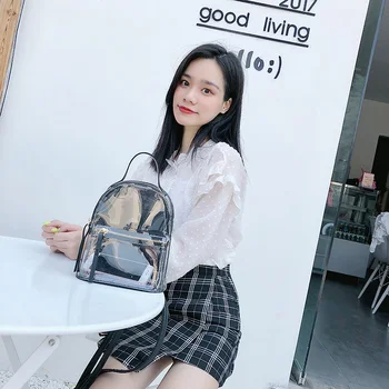

Transparent backpack female Korean version 2020 new girl small shoulder bag fashion multi-purpose laser jelly mini backpack