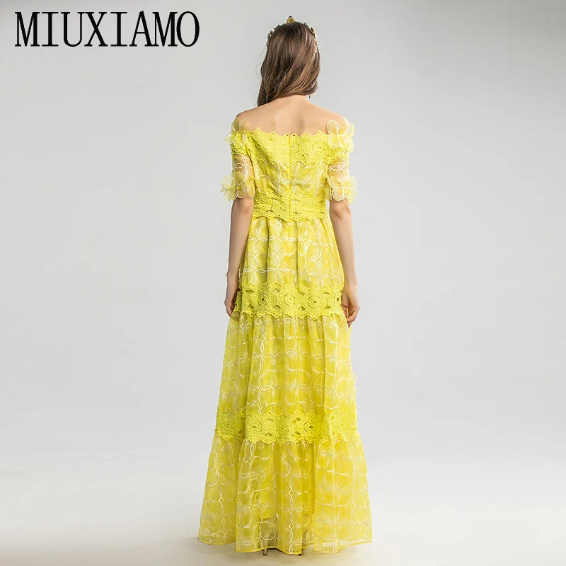 Discount Cheap lw0LY MIUXIMAO 2020 Spring Half Sleeve Dress Fashion Runway 3D Floral Lace Vintage Elegant Long Dress Women vestidos Cake Maxi Dress Discount Cheap lw0LY MIUXIMAO 2020 Spring Half Sleeve Dress Fashion Runway 3D Floral Lace Vintage Elegant Long Dress Women vestidos Cake Maxi Dress