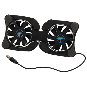 

Foldable USB Notebook Cooling Mats with Double Fans Mini Notebook Cooler Cooling Pad for 7-15 inch Notebook Laptop
