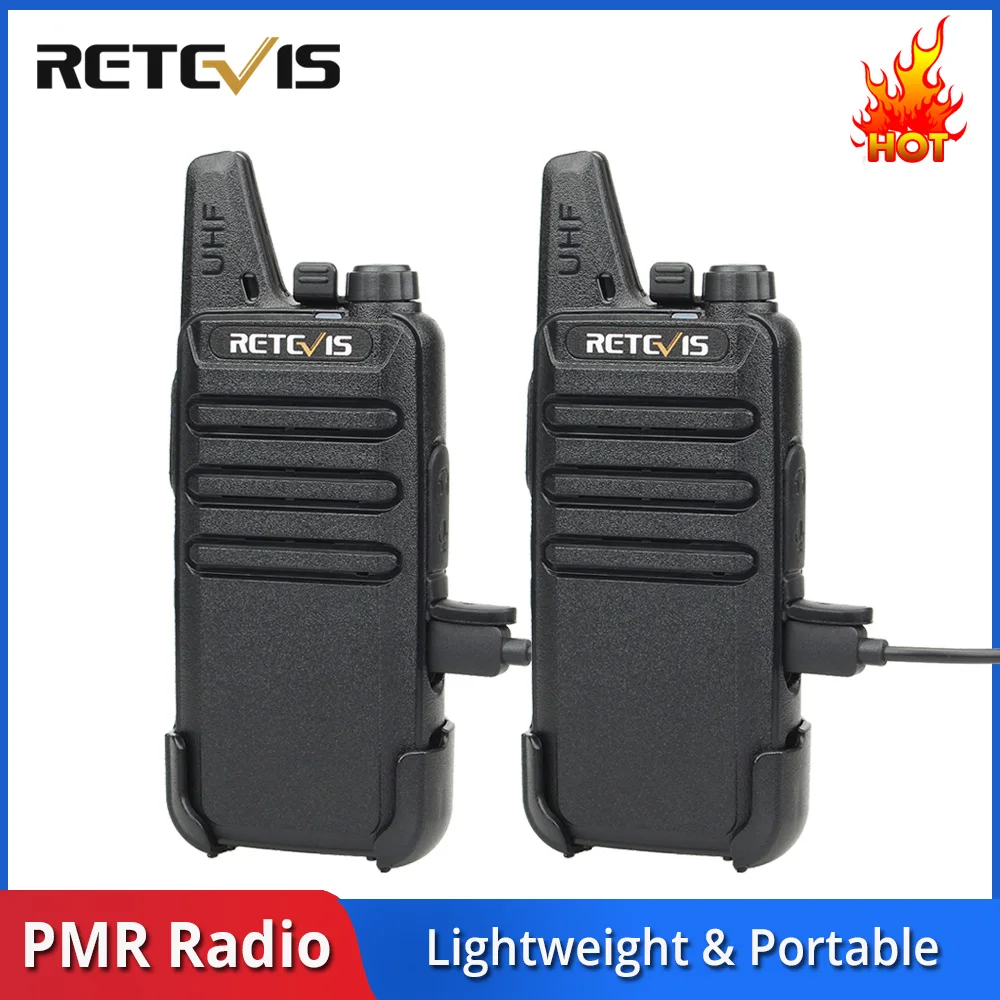 Vente Rechape RT622 RT22 Mini PMR talkie walkie 2 pièces PMR446 PMR 446 Radio FRS VOX mains libres Woki Toki paire Radio bidirectionnelle Comunicador