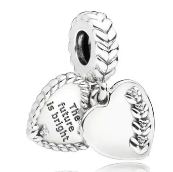 

Genuine 925 Sterling Silver Charm Bright Heart Seeds Engrave The Future Is Bright Bead Fit Pandora Bracelet & Necklace Jewelry