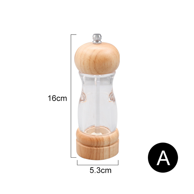 Wood Salt Spice Black Pepper Mill Shaker Grinder Ceramic Grinding Core 5" 8" 10" Kitchen Cooking Tools Gadgets Accessories