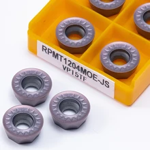 10 pçs rpmt 1204 moe carboneto de inserção torno moagem rpmt 1204 moe js vp15tf cnc cortador acabamento metal lâmina liga dura